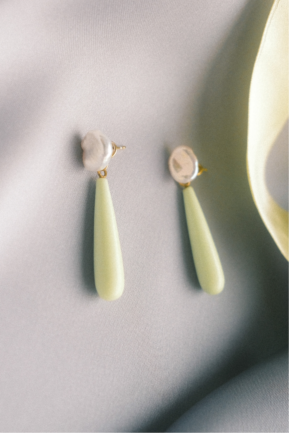 Drop Earrings: Pearl+ Chrysopras/Pearl + Calcedon/Amazonit (3Options) – Bild 2